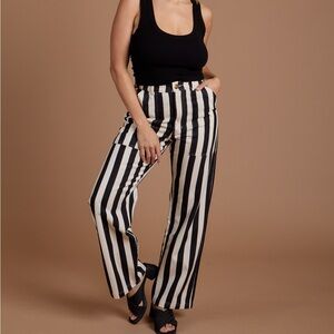 Big Bud Press Work Pants size 1XL Long Black and White Stripe